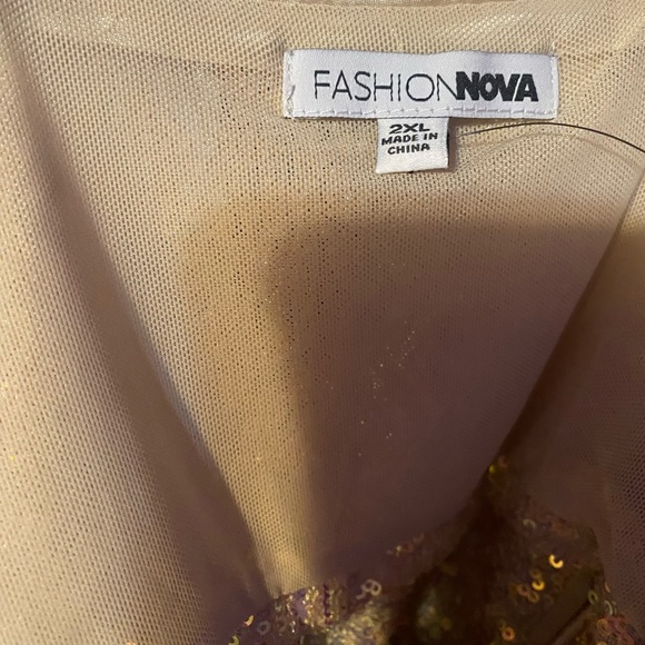 Sequin Cowl Neck Top (PLUS) - Picture 3 of 4